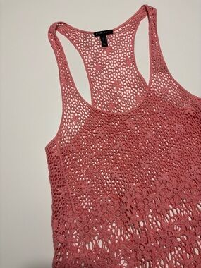 FANG BLUSH SUNSET CROCHET COTTON COVER UP TANK TOP